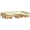 vidaXL Set di divani da esterno 10 pz Bianco e Crema