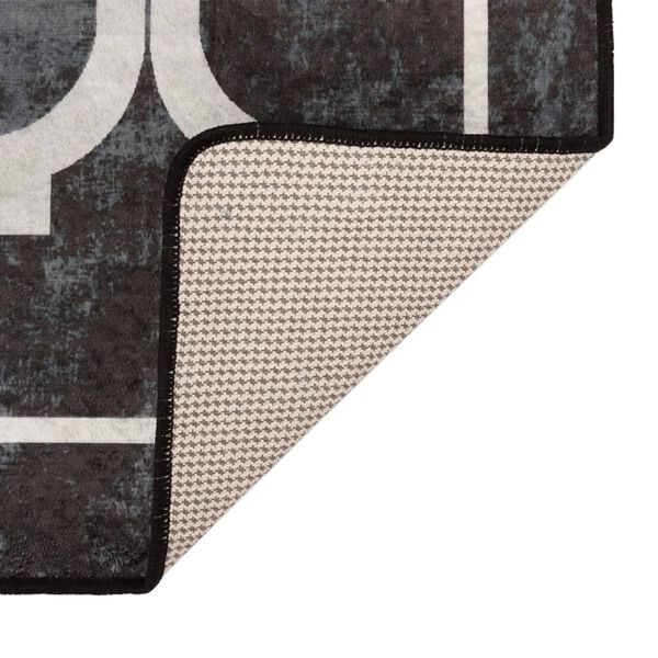 vidaXL Tappeto Lavabile Nero e Bianco 120x180 cm Antiscivolo