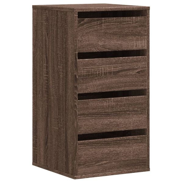 vidaXL Cassettiera Angolo Rovere Marrone 40x41x76cm Legno Multistrato