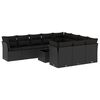 vidaXL Set Divani da Giardino 11 pz con Cuscini in Polyrattan Nero