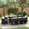 vidaXL Set da Pranzo per Giardino con cuscino 9 pcs Nero polyrattan