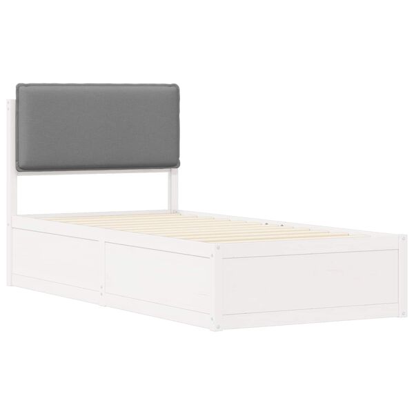 vidaXL Letto con Testiera Rivestita Grigio chiaro 100 x 200 cm
