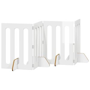 vidaXL Recinto pieghevole per animali 4 pcs Bianco Lucido