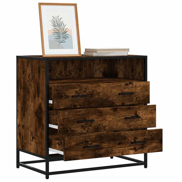 vidaXL Cassettiera Rovere Fumo 70x41x70 cm in Legno Multistrato