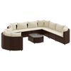 vidaXL Set Divani da Giardino 10pz con Cuscini in Polyrattan Marrone