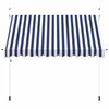 vidaXL Tenda da Sole Retrattile Manuale 300 cm a Strisce Blu e Bianche