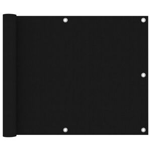 vidaXL Paravento da Balcone Nero 75x300 cm in Tessuto Oxford
