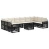vidaXL Set Divano da Giardino 11 pz Nero e Bianco Crema polyrattan