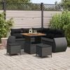 vidaXL Set Divano da Giardino 8 pcs Nero polyrattan