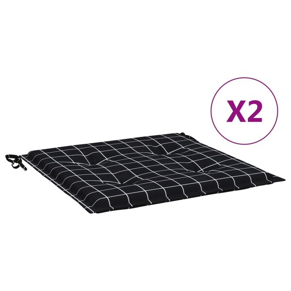 vidaXL Cuscini per Sedia 42 pz Motivo a Quadri Nero 50x50x4 cm Tessuto