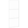 vidaXL Porta Scorrevole Bianca 90x205 cm Vetro Temperato e Alluminio