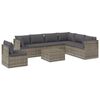 vidaXL Set Divani da Giardino 8 pz con Cuscini in Polyrattan Grigio
