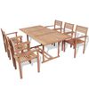 vidaXL Set da Pranzo da Giardino 7 pz in Legno Massello di Teak