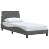 vidaXL Giroletto senza Materasso Grigio Scuro 90x190 cm Tessuto