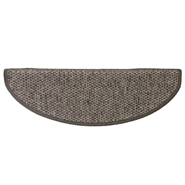 vidaXL Tappeti Adesivi per Scale Sisal 15pz 65x21x4cm Grigio e Beige