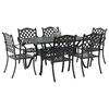 vidaXL Set da Pranzo per Giardino 7 pcs Nero Alluminio