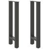 vidaXL Gambe per tavolo consolle antracite 2 pz 28x(72-73) cm in acciaio