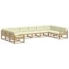 vidaXL Set di divani da esterno 10 pz Bianco e Crema