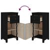 vidaXL Credenza Nera 40x35x80 cm in Legno Massello di Pino
