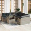 vidaXL Set Divano da Giardino 9 pcs Grigio chiaro Poly Rattan