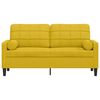 vidaXL Divano a 2 Posti con Cuscini Giallo 140 cm in Velluto
