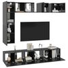vidaXL Set Mobili TV 8 pz Grigio Lucido in Legno Multistrato