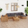 vidaXL Set Divani da Giardino 7 pz Cuscini Grigio Scuro Legno di Teak
