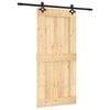 vidaXL Porta scorrevole 95 x 210 cm Naturale e Nero