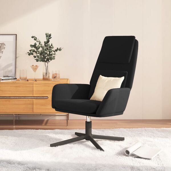 vidaXL Poltrona Relax Nera in Velluto