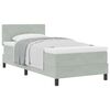 vidaXL Letto a molle con materasso Grigio chiaro 90 x 200 cm Velluto