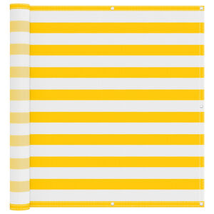 vidaXL Schermo da balcone Giallo e Bianco 110 x 600 cm Tessuto Oxford