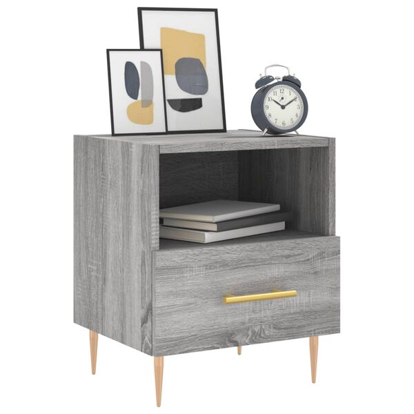 vidaXL Comodini 2 pz Grigio Sonoma 40x35x47,5 cm in Legno Multistrato