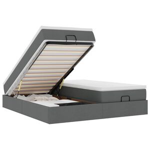 vidaXL Struttura Letto Pouf con Materassi 160x200 cm in Tessuto