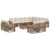 vidaXL Set Divano da Giardino 13 pz Beige e Bianco Crema polyrattan