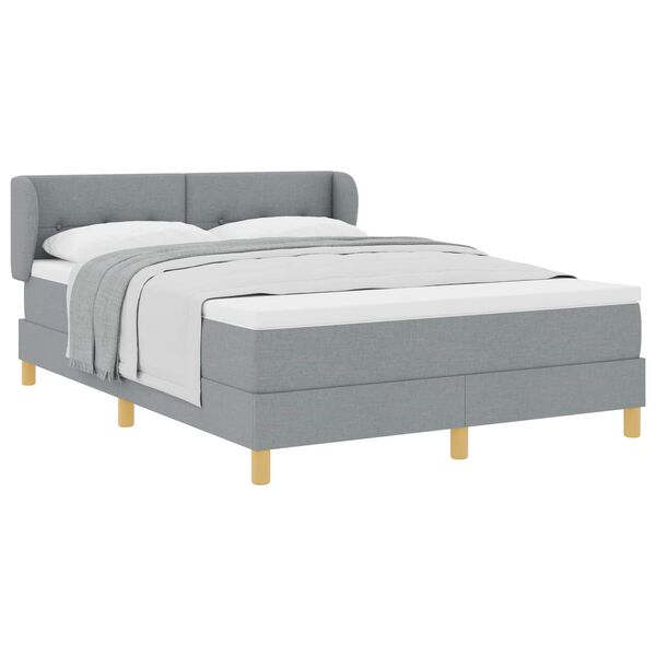 vidaXL Letto a molle con materasso Grigio chiaro 140 x 200 cm Tessuto