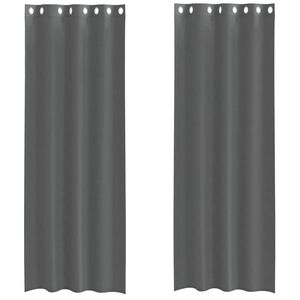vidaXL Tende in Voile con Occhielli 2 pz Grigio Scuro 140x260 cm