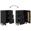 vidaXL Credenza con cassetto Rovere Nero 69,5 x 34 x 90 cm