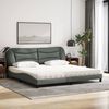 vidaXL Letto con Materasso Hvar Grigio Scuro 200x200 cm in Tessuto