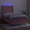 vidaXL Letto a Molle con Materasso e LED Rosa 80x200 cm in Velluto