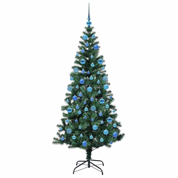 vidaXL Albero di Natale artificiale con luci integrate Verde 180 cm