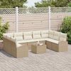 vidaXL Set di divani con cuscino 10 pcs Beige e Bianco polyrattan