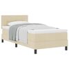 vidaXL Letto a molle con materasso Crema 90 x 200 cm Tessuto
