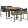 vidaXL Set da Pranzo da Giardino 5 pz con Cuscini in Polyrattan Grigio