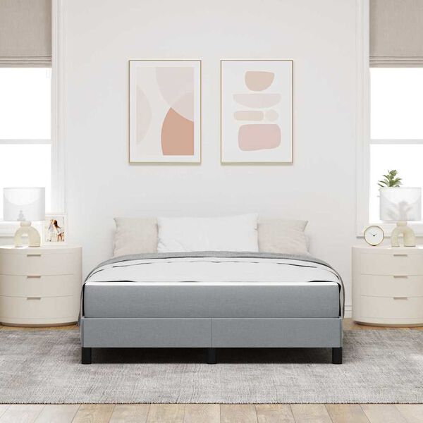 vidaXL Letto a molle con materasso Grigio chiaro 160 x 200 cm Tessuto