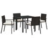 vidaXL Set da Pranzo per Giardino 5 pz Nero