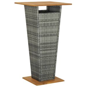 vidaXL Tavolino da T&egrave; Grigio 60x60x110 cm Polyrattan e Massello Acacia