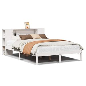 vidaXL Letto Libreria senza Materasso Bianco 120x190 cm Legno di Pino