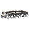 vidaXL Set da Pranzo da Giardino 17 pz con Cuscini Nero in Polyrattan