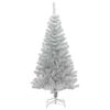 vidaXL Albero di Natale con 150 LED con supporto Argento 120 cm PET