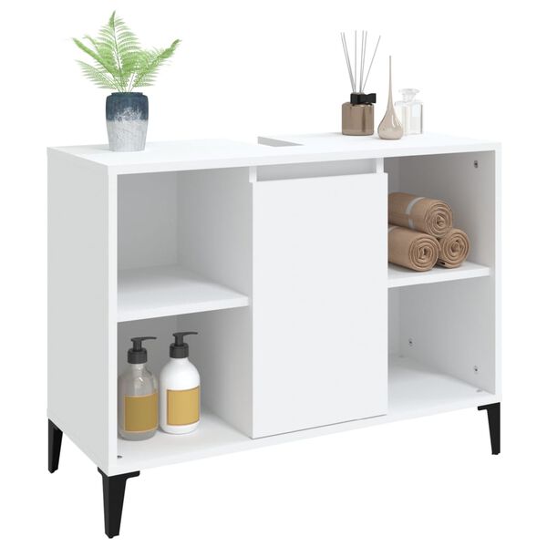 vidaXL Mobile Lavabo Bianco 80x33x60 cm in Legno Multistrato